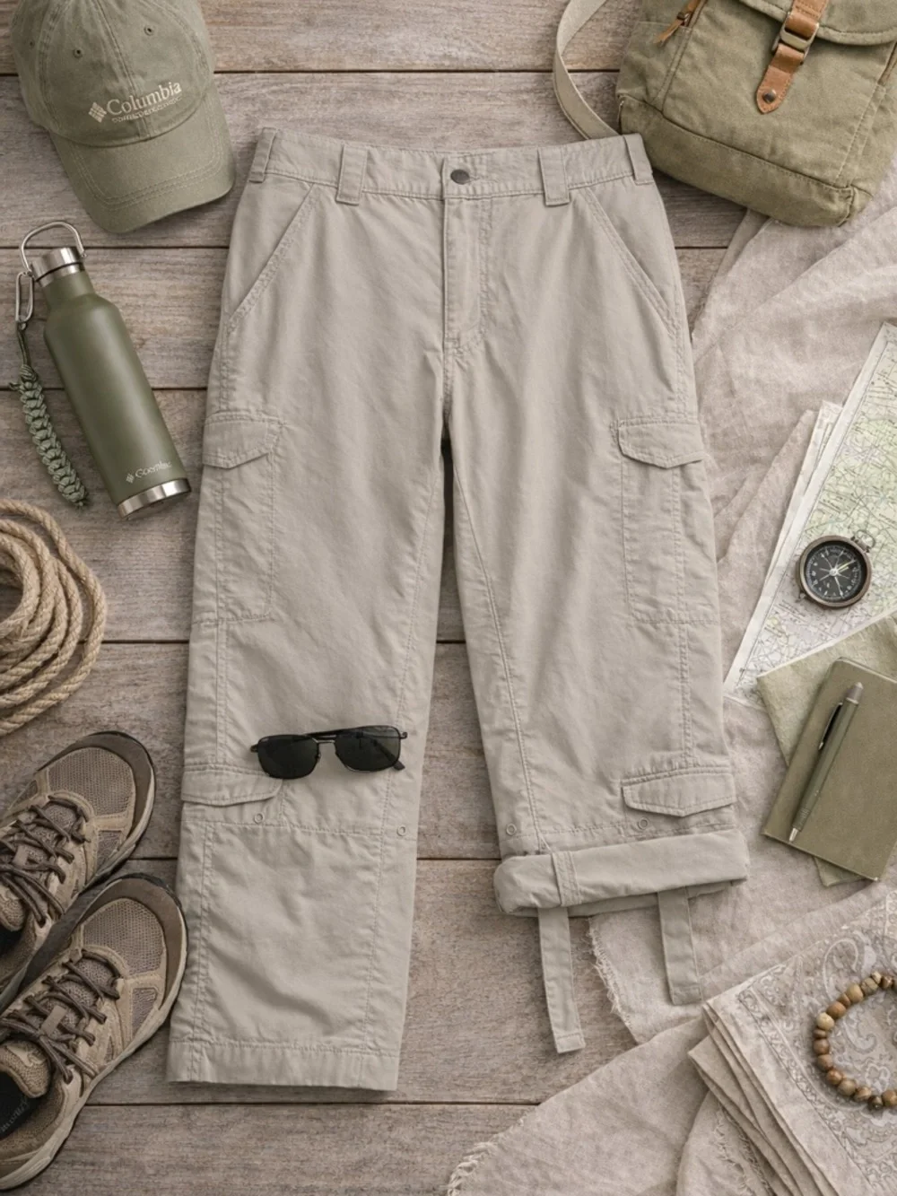 Columbia‎ Titanium Capri-Light Hiking Outdoor Utility Material Packable- Size: 6
